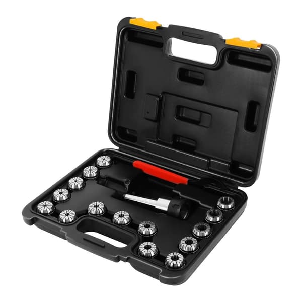 Fjäderchuck-set, 15 olika storlekar, fristående montering, hög precision,Stål Färg