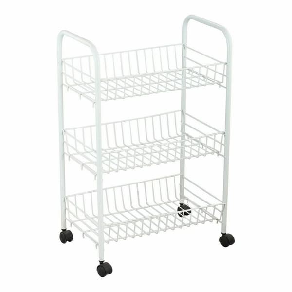 Grönsaksvagn Confortime Vit Metall 3 Hyllor 40 x 26 x 62 cm (6 antal)