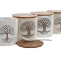 Miniatyrbild 2 av 3: Sockerströare Home ESPRIT Vit Beige Bambu Stengods 9,5 x 9,5 x 9,5 cm (4 antal)