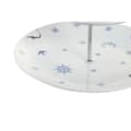 Miniatyrbillede 2 af 2: Frugtskål DKD Home Decor 27 x 27 x 34 cm Porcelæn Blå Metal Hvid