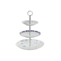 Miniatyrbillede 1 af 2: Frugtskål DKD Home Decor 27 x 27 x 34 cm Porcelæn Blå Metal Hvid