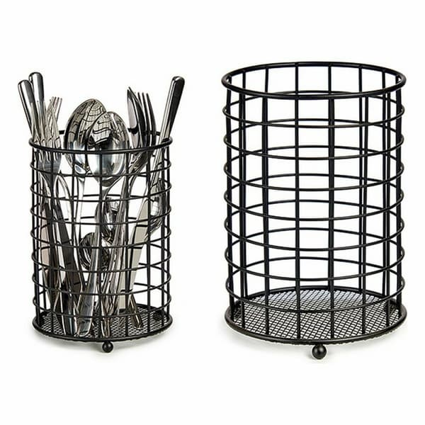 Bestikdræner Kinvara W6467-2 Sort Stål 12,8 x 17,5 x 12,8 cm (12 enheder)