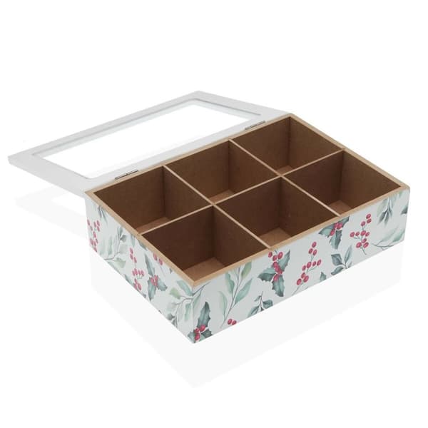 Æske til infusioner Versa Acebo Træ 17 x 7 x 24 cm