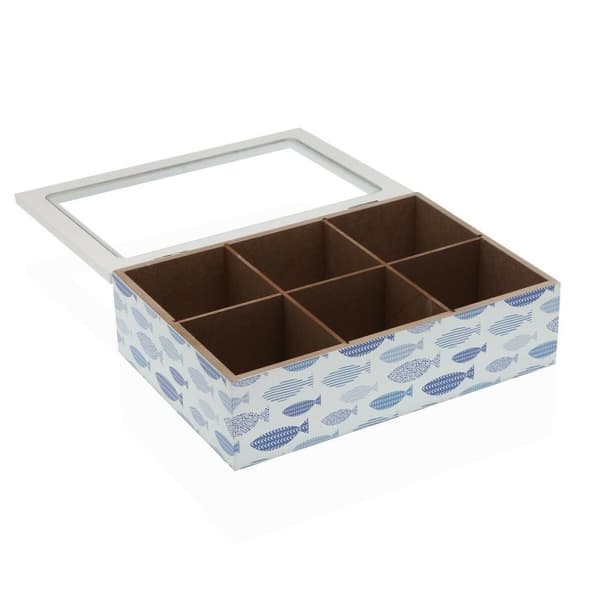 Æske til infusioner Versa Fisk Træ 17 x 7 x 24 cm