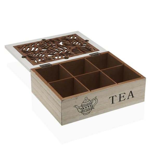 Æske til infusioner Versa Ark Træ MDF 23 x 7,5 x 17,5 cm
