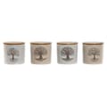 Miniatyrbillede 1 af 3: Sukkerskål Home ESPRIT Hvid Beige Bambus Stentøj 9,5 x 9,5 x 9,5 cm (4 enheder)