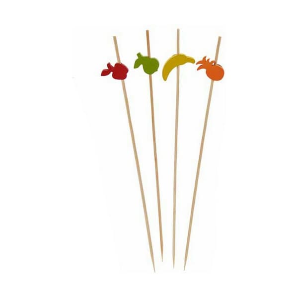 Set med grillspett för barbecue Kinvara 47527 Bambu 2,5 x 0,4 x 12,5 cm Grillspett Dekorerad (24 antal)