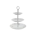 Miniatyrbillede 1 af 2: Frugtskål DKD Home Decor 27 x 27 x 34 cm Porcelæn Pink Metal Hvid