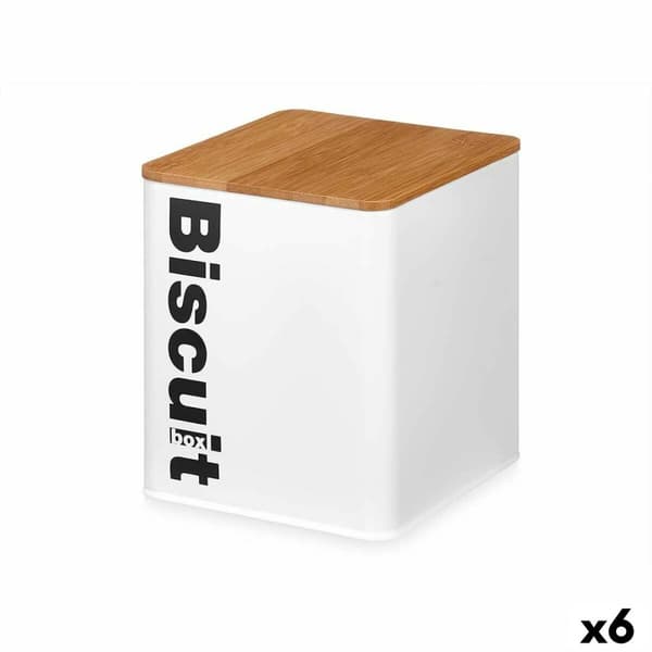 Keksi- ja kakkurasia Kinvara W5003BM Valkoinen Metalli 13,7 x 16,5 x 14 cm (6 osaa)