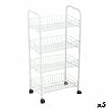 Pikkukuva 1 / 3: Kasviskärry Confortime Valkoinen Metalli 4 Hyllyt 36 x 26,5 x 86 cm (5 osaa)
