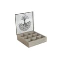 Miniatyrbillede 3 af 3: Æske til infusioner Home ESPRIT Brun Beige Metal Krystal Træ MDF 24 x 24 x 6,5 cm (2 enheder)