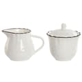 Pikkukuva 1 / 3: Maitokannu ja sokerikulho Home ESPRIT Valkoinen Ruskea Posliini 250 ml 12 x 8,4 x 8 cm 2 Kappaletta