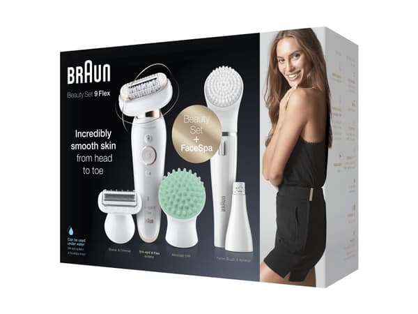 Braun Silk-épil 9 SES9300 Guld, Hvid, 40 pincetter incl. ansigtsbørste