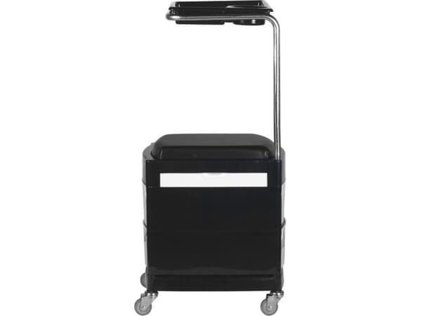 Activeshop POMOCNIK - TABORET DO PEDICURE 16 PLUS CZARNY/BIAŁY