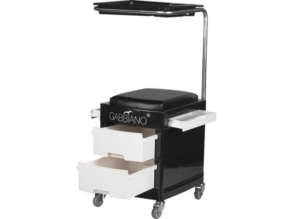 Activeshop POMOCNIK - TABORET DO PEDICURE 16 PLUS CZARNY/BIAŁY