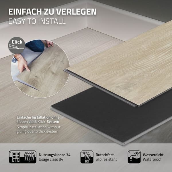 3 m² Click vinylgulv eg 4,2 mm slidlag brunt PVC-laminatgulv