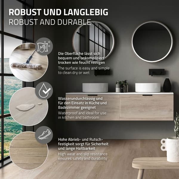 7,5 m² Click vinylgolv ek 4,2 mm slitskikt brunt PVC-laminatgolv