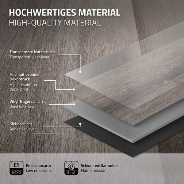 Deluxe självhäftande PVC-vinylgolv för 2,3 m² furugrå 2 mm tjock ML-Design