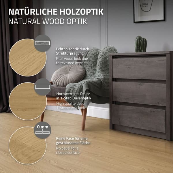 11,5 m² PVC-liimavinyylilattia Vinyylilattia Laminaattilattia Luonnollinen tammi