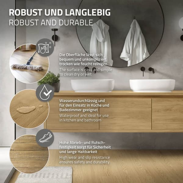 11,5 m² PVC-liimavinyylilattia Vinyylilattia Laminaattilattia Luonnollinen tammi