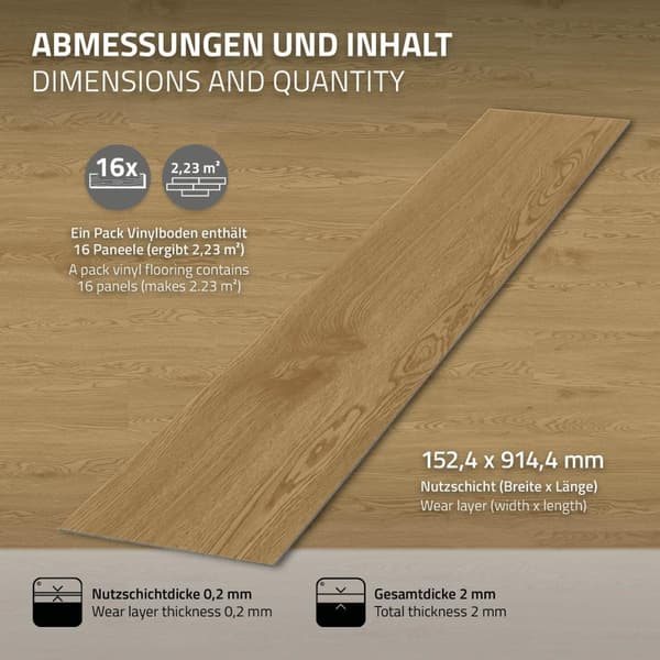 11,5 m² PVC-liimavinyylilattia Vinyylilattia Laminaattilattia Luonnollinen tammi