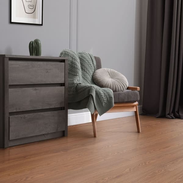 Deluxe PVC klæbende vinylgulv til 2,3 m² rød eg brun 2 mm tyk ML-Design