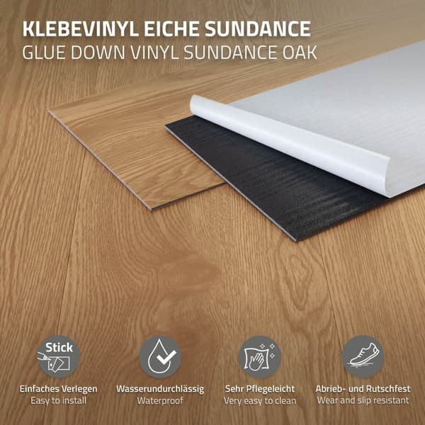 9,2 m² PVC-limmat vinylgolv Vinylgolv Laminatgolv Sundance ek