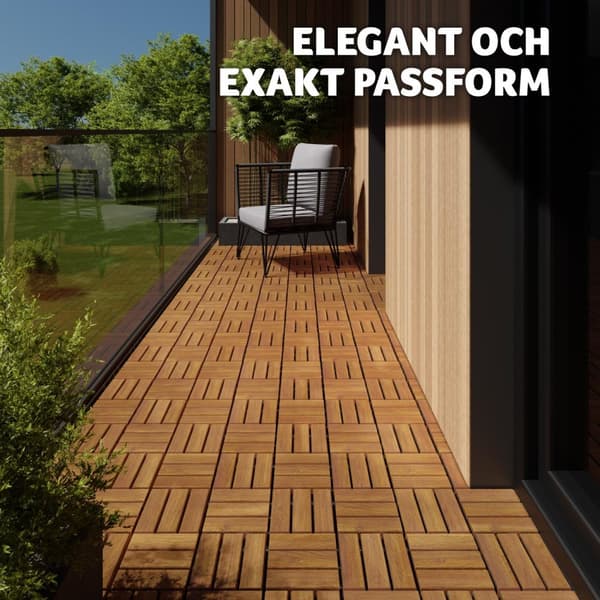 20-pack terrassplattor Tabula i akaciaträ, 12 lameller per platta - brun