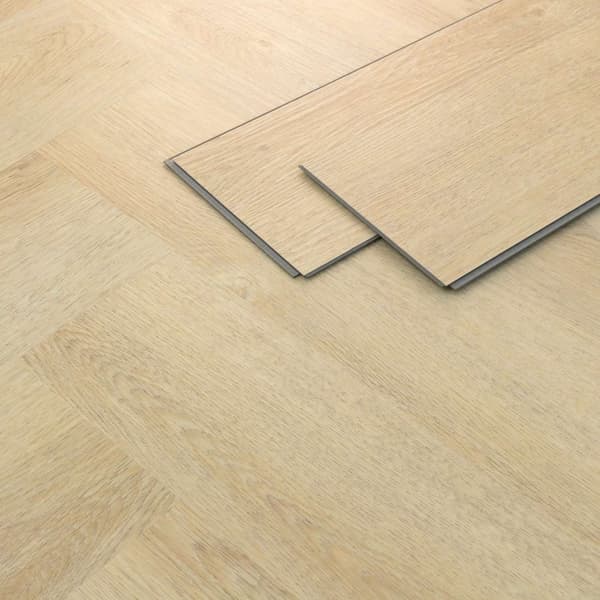 ML-Design Deluxe PVC-gulv, klikvinylplanker vinylgulv, 61cmx12,8cmx4,2mm, tykkelse 4,2mm, 3,12m²/40 planker, sildeben naturlig eg, brun, trælook,