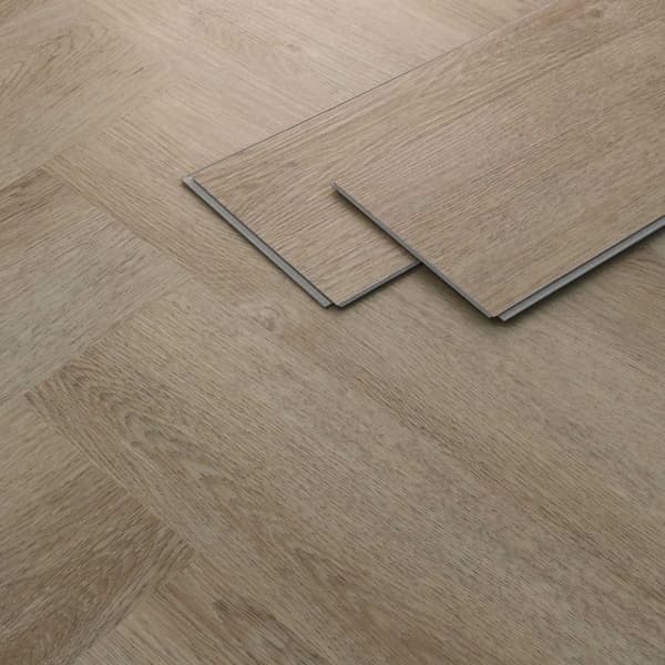 ML-Design Deluxe PVC-golv, klick vinylplankor vinylgolv, 61cmx12,8cmx4,2mm, tjocklek 4,2mm, 1,56m²/20 plankor, fiskbensmönstrad mörk ek, brun,