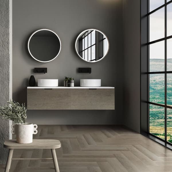ML-Design Deluxe PVC-gulv, klikvinylplanker vinylgulv, 61cmx12,8cmx4,2mm, tykkelse 4,2mm, 7,8m²/100 planker, sildebensmørk eg, brun, trælook,