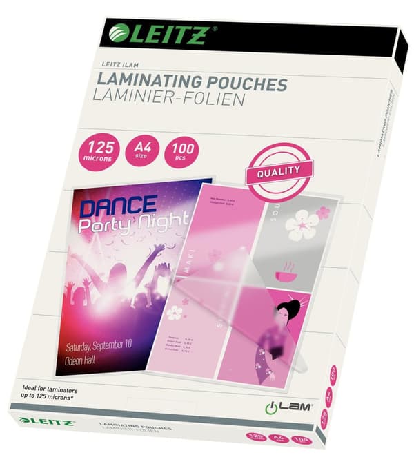 Laminat LEITZ A4 125mic klar 100/fp