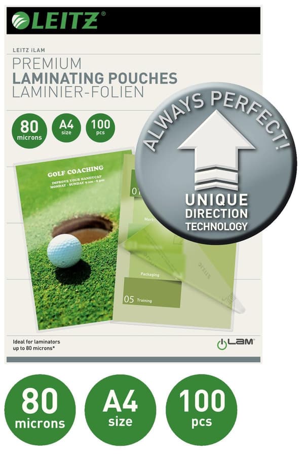 Laminat LEITZ UDT A4 80mic klar 100/fp