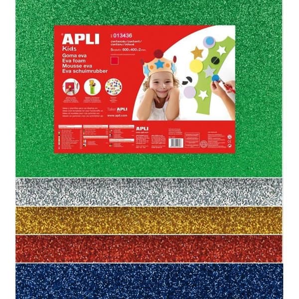 Mossgummifodral - APLI - Stort format - 5 ark - 2 mm tjock - Multikolor