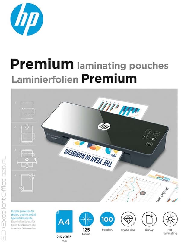 HP Premium lamineringsfilm A4 100 st.