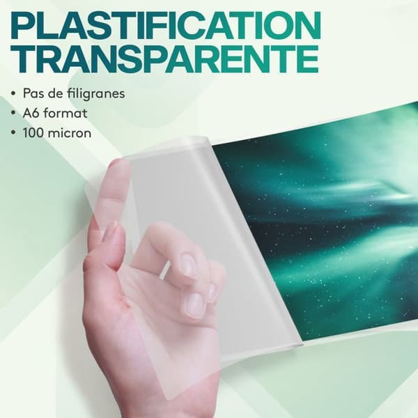 ACROPAQ 100 A6 lamineringsark 100 mikron - 100 fickor, glansigt, överlägsen kvalitet - Rundade hörn