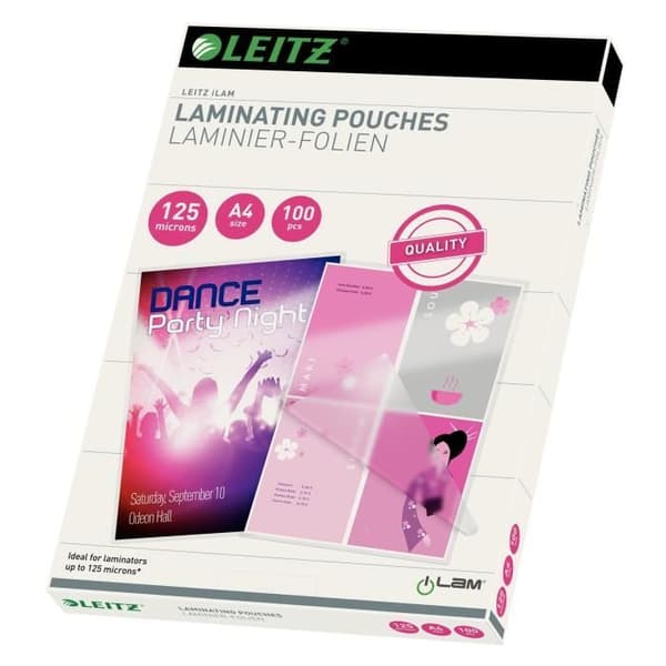Leitz, iLAM varma lamineringspåsar, glänsande, A4, 125 mikron, x100