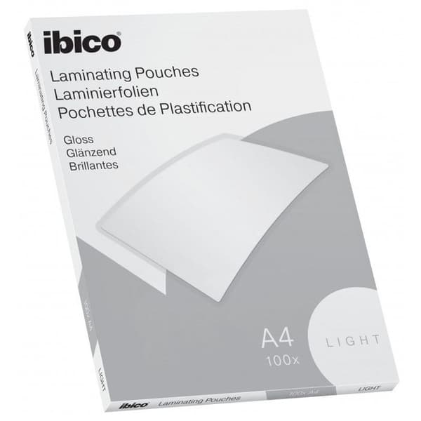 A4 lamineringspåsar - IBICO Basics - Paket med 100 - Lätt - Blank - Transparent