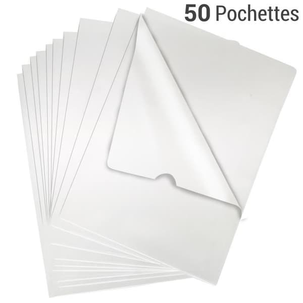 Transparenta myntfickor A4 - Waytex - 931299 - 120 mikron - Paket med 50 - Släta