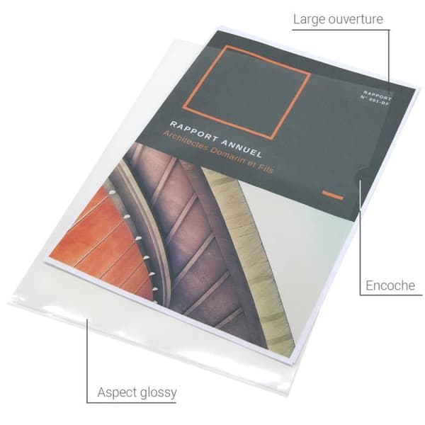 Transparenta myntfickor A4 - Waytex - 931299 - 120 mikron - Paket med 50 - Släta