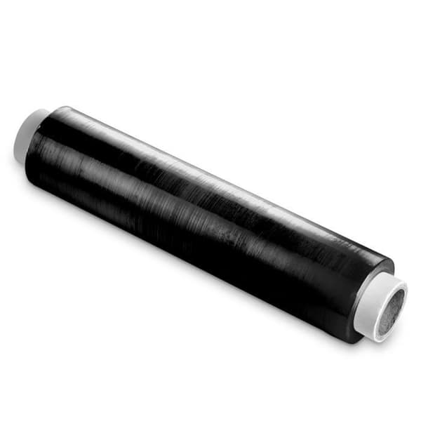 Svart sträckt film WAYTEX 930724 - 23 mikron - 250m x 500mm - Paket eller pall