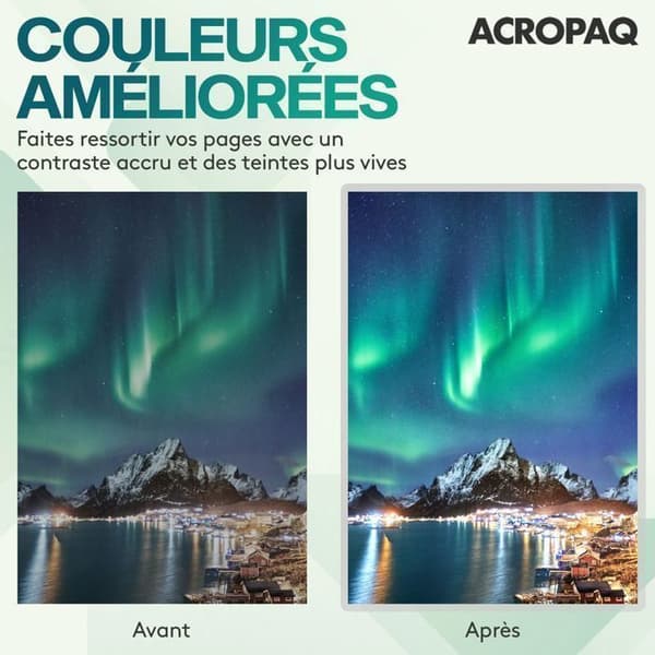 ACROPAQ 100 Plastfickor A4 100 mikron - 100 universella plastfickor - Glänsande - Rundade hörn