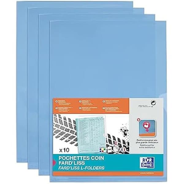 Hörnpåse - OXFORD - Fard'Liss - A4 - Slät PVC - Tjocklek 20/100 - Blå