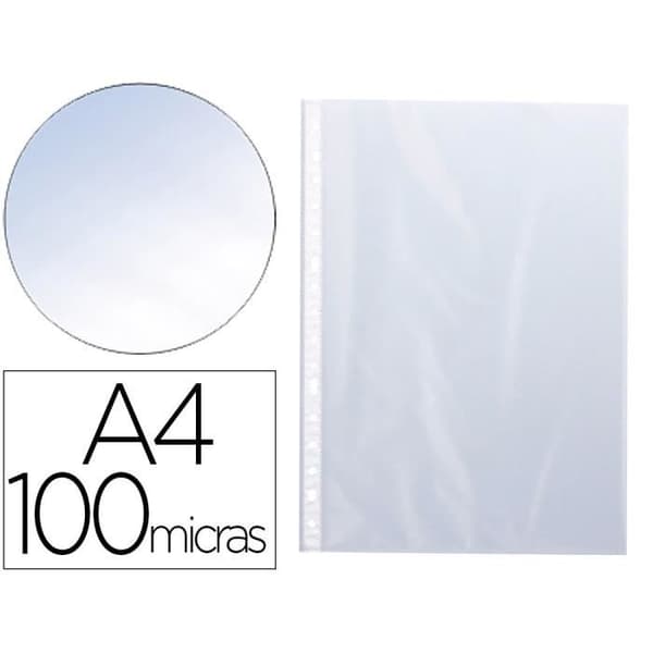 Pochette - Q-CONNECT - A4 - 10 enheter - Transparent - 11 hål - Slät kristallpolypropylen