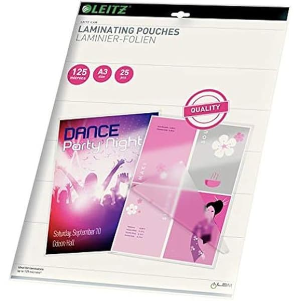 Filmplastskivor - LEITZ - A3 - 25 stycken - 125 mikron - Transparenta