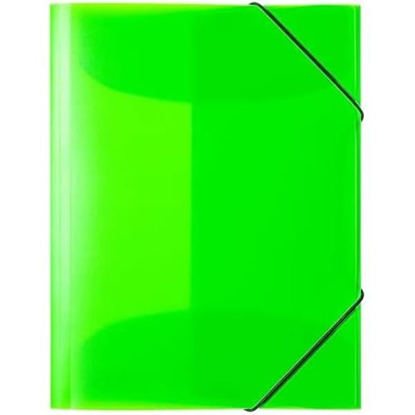 A4-ringpärmar - HERMA - 19658 - Transparent fluorgrön - Robust elastisk - Inre flikar