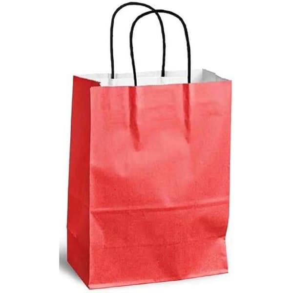 Säckar med vridna handtag Kraft - GPV - Pack med 3 - Storlek S 24x11x33 cm - Röd - 100 g