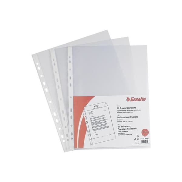 Esselte Perforerad påse 220 x 300 mm transparent (pack om 50)-509700
