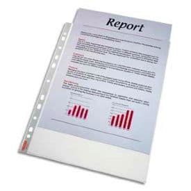 Hålmappar - ESSELTE - A4 - PP matt strukturerad - 43µ - Transparenta - Paket om 100