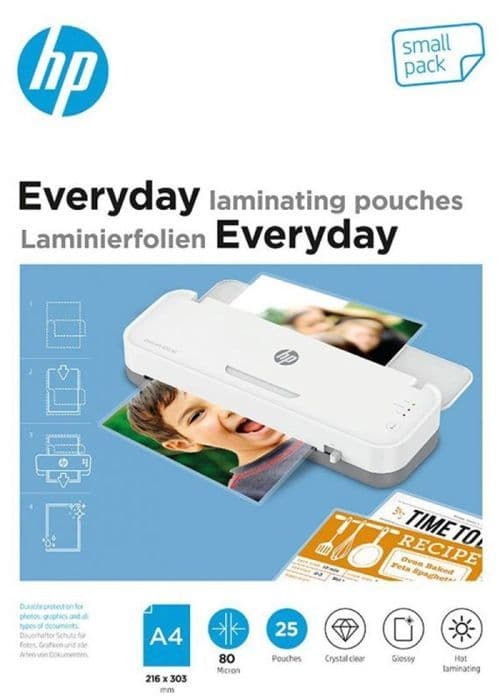 Plast för Hp laminator inkl. - 9153 - HP Laminierfolien Everyday A4 80 Micron 25x
